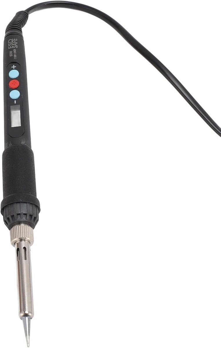 Allecto - Soldeerbout - Verstelbare Temperatuur - LCD Display - Extra Tips - Draagbaar - Lasklus - Zwart - Elektrisch - Knutselen