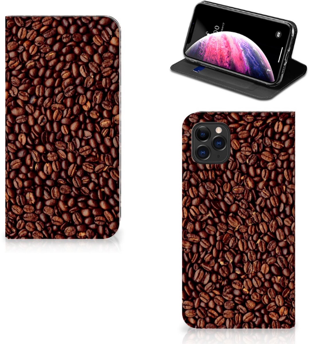 Apple iPhone 11 Pro Max Flip Style Cover Koffiebonen