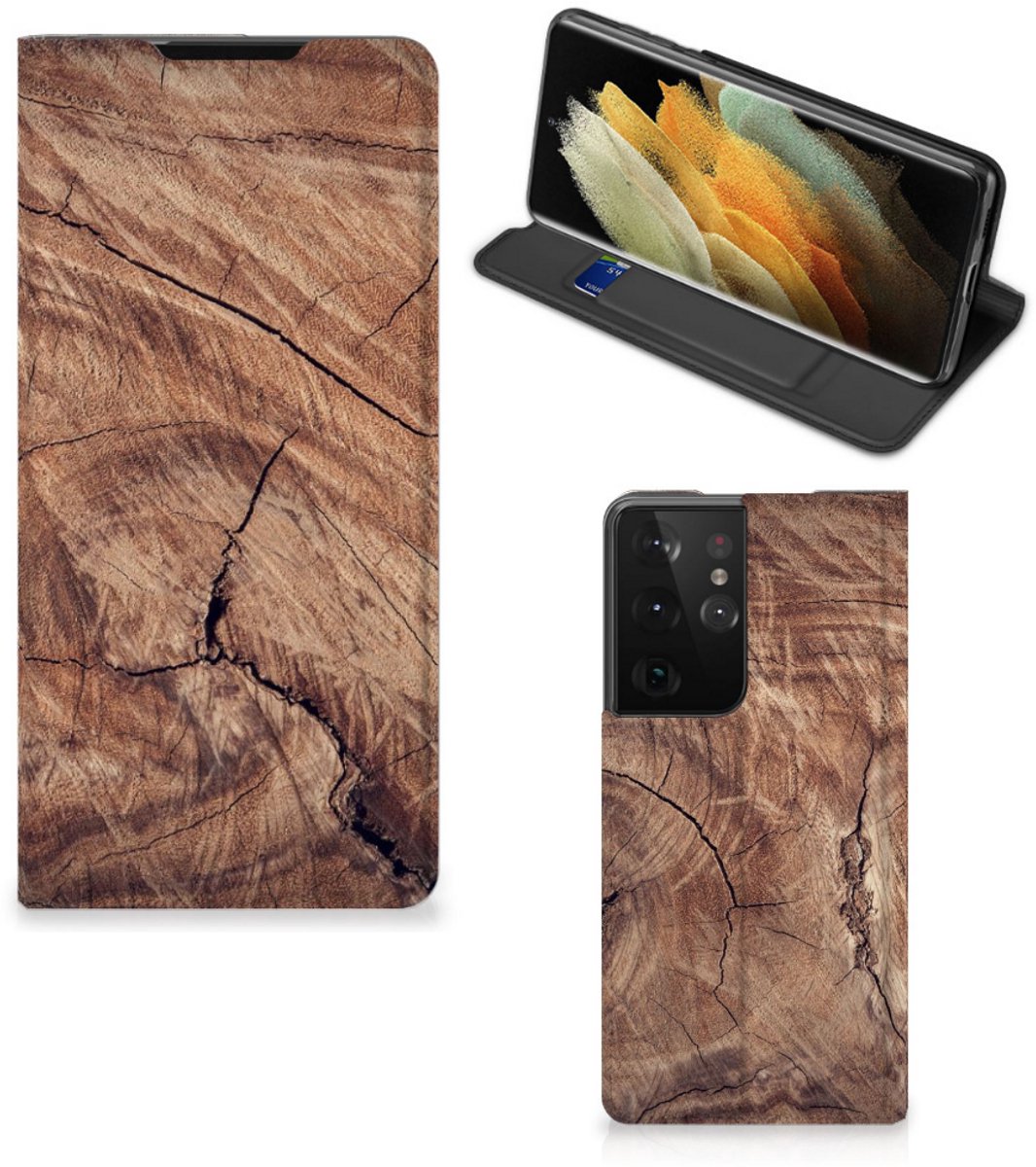 Samsung Galaxy S21 Ultra Book Wallet Case Tree Trunk