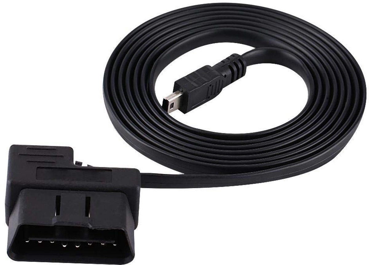 Jhubersproducts - 180cm OBD2 USB Kabel - Diagnostische Verlengadapter - Zilver - Auto Scanner Kabel - Geschikt voor Auto's - 16-Pin Connector