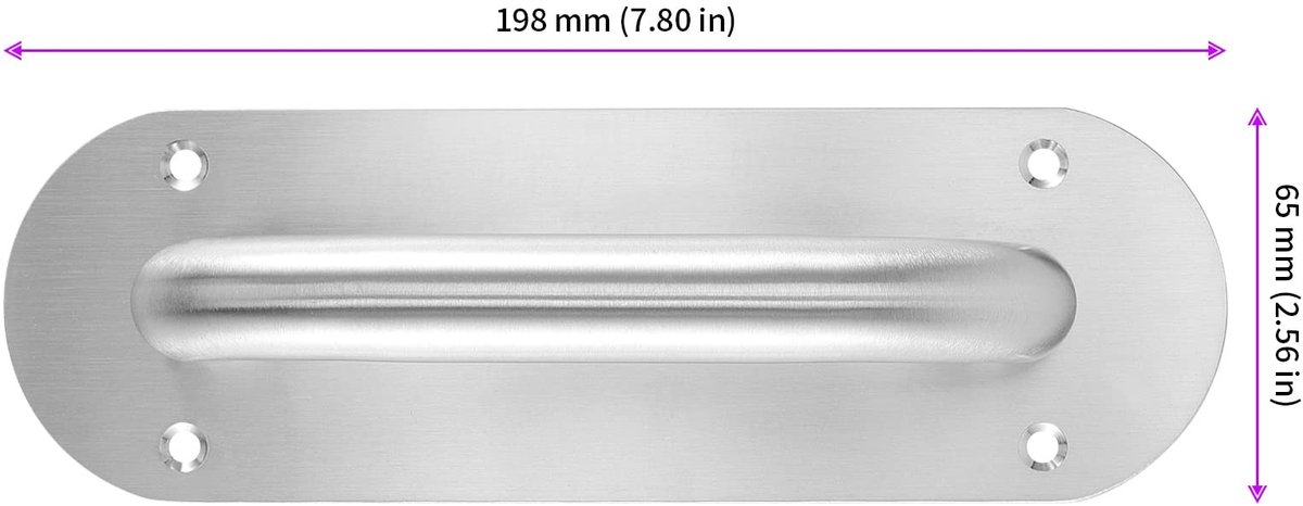 Dailygoods - Roestvrijstalen schuifdeurgrepen - Schuurdeurgrepen - Modern design - Zilver - Kastdeurgrepen - Voor poorten - Geschikt voor houten kast