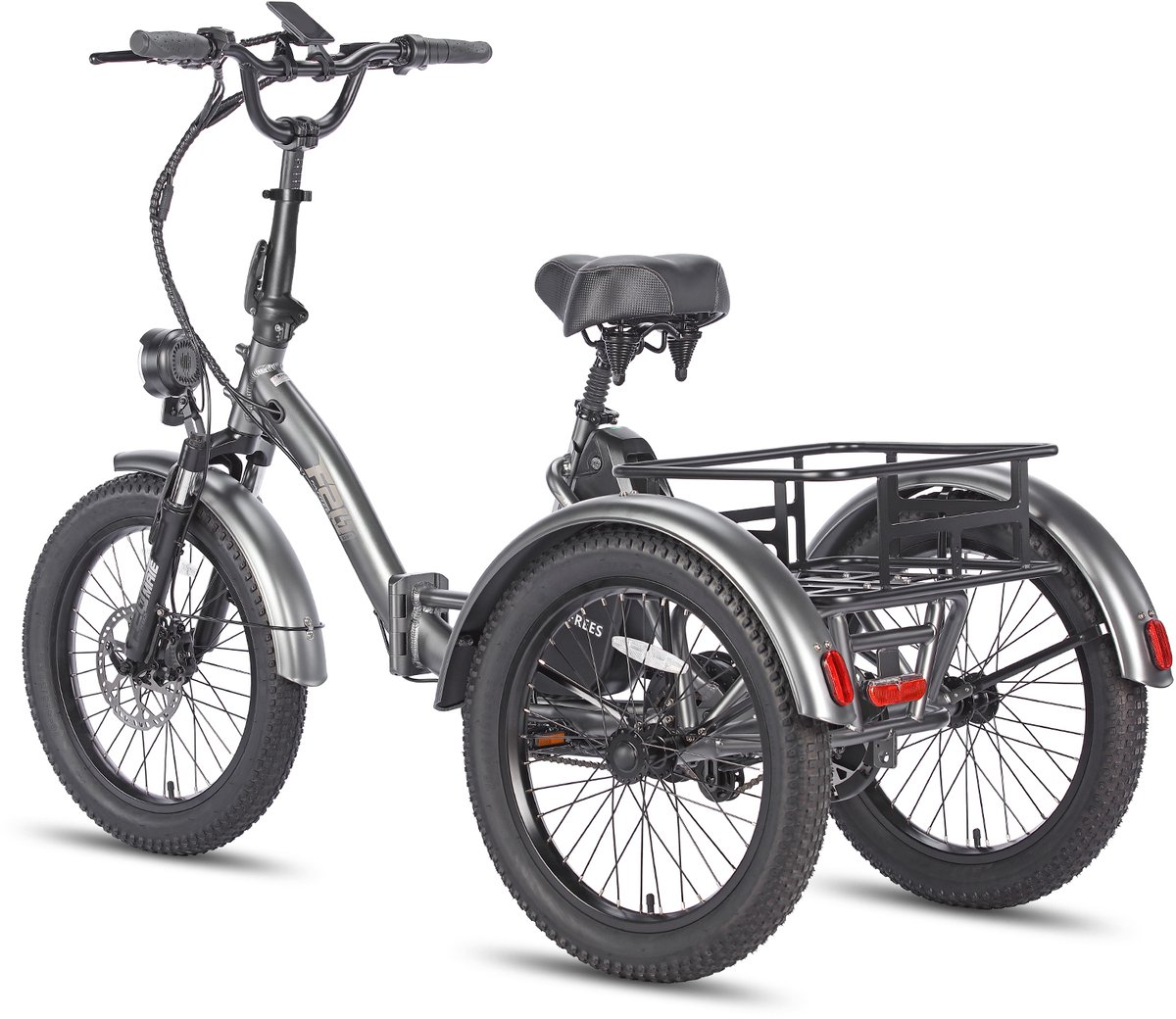 FAFREES F20 Mate Opvouwbaar Elektrisch Driewieler – 48V 20Ah Accu 110km Bereik 20x3.0 Vetbanden Hydraulische Rem – Zwart