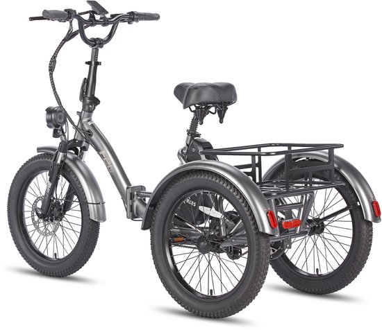 Elektrische opvouwbare driewieler Fafrees F20 Mate 48V 20Ah accu 110 km bereik 20″x3″ vetbanden zwart