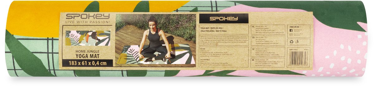 Spokey HOME JUNGLE Fitnessmat - Antislip - microfiber suède toplaag - 183 x 61 cm - 4 mm