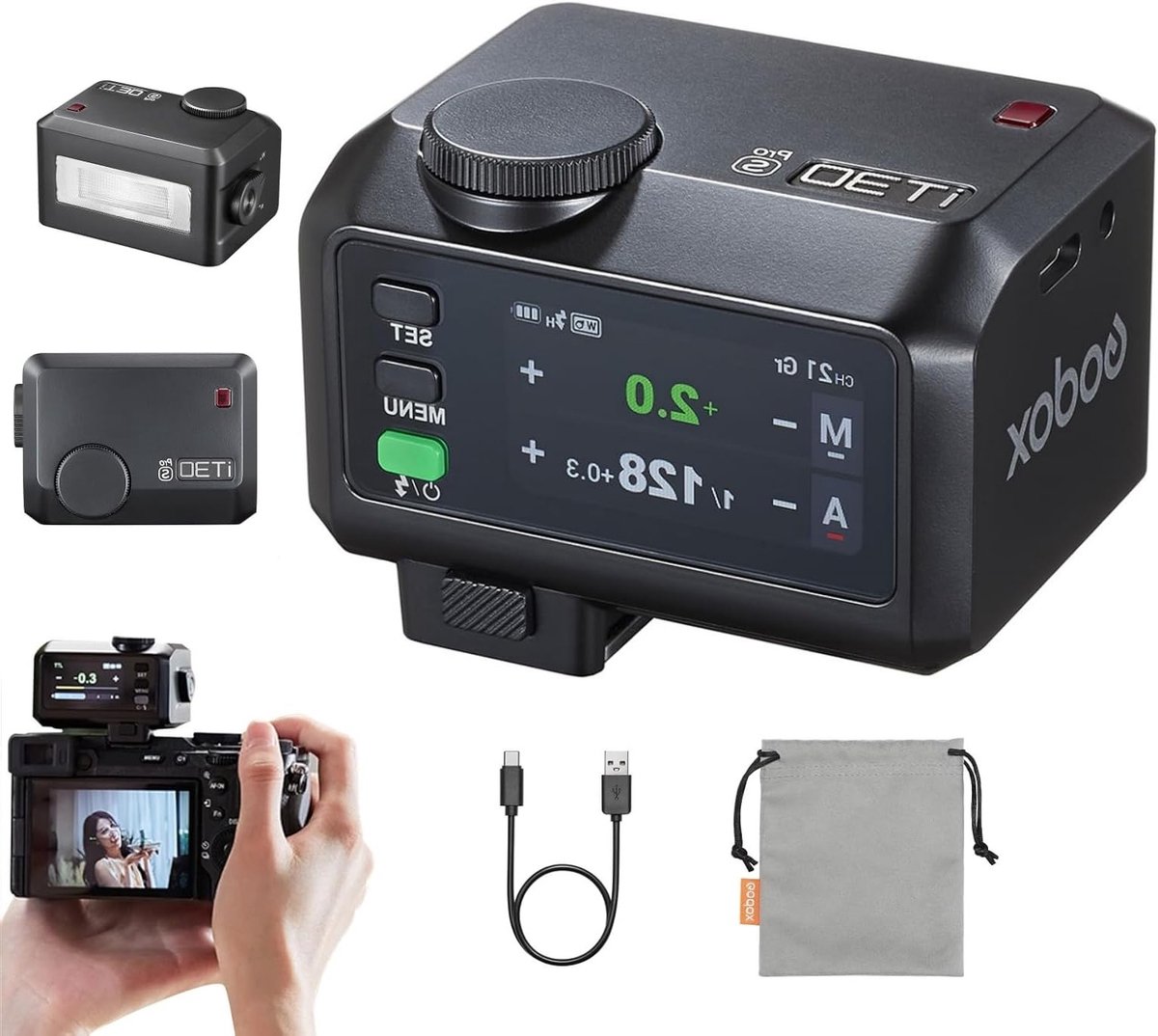TTL Camera Flash voor Sony - Snel Opladen in 1,5s - HSS tot 1/8000s - Inclusief Diffuser en GN15 Speedlite Functies