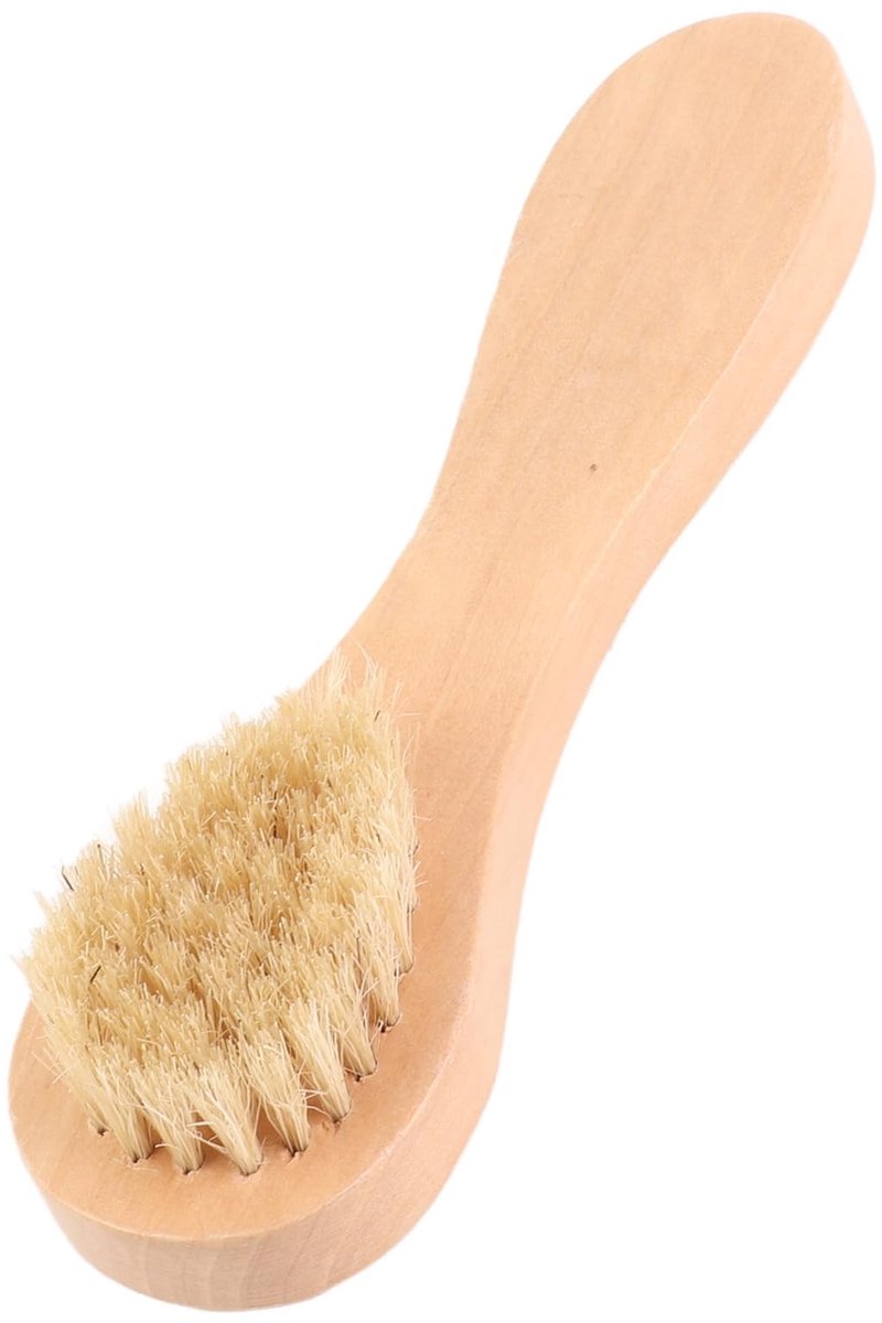 Dailygoods - Handmatige Gezichtsborstel - Natuurlijke Haren - Ergonomisch Handvat - Houten Reiniging Penseel - Exfoliërend - Geschikt voor Huidverzorg