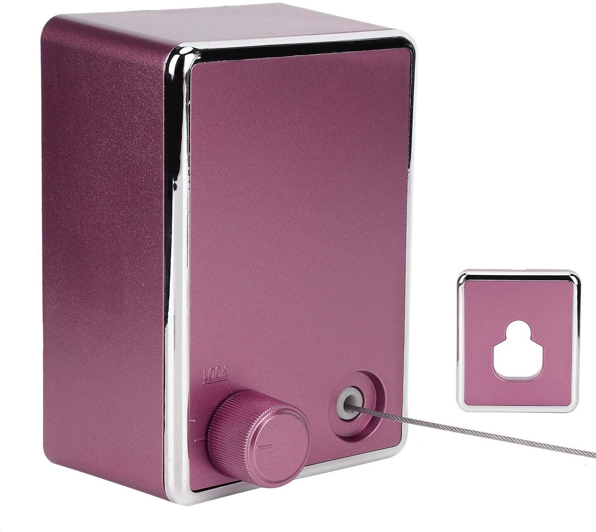 Dailygoods - Uittrekbare waslijn - Verstelbaar en sterk - Roze - Geschikt voor binnen en buiten - Ideaal voor kleine kledingstukken - 20 kg draagvermo
