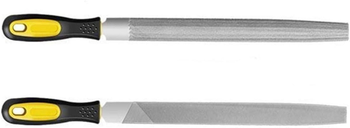 Metalen Vijlen Set - Hout Raspen - Vormen Slijpen - Ergonomisch Handvat - 2 Stuks - Zilverkleurig