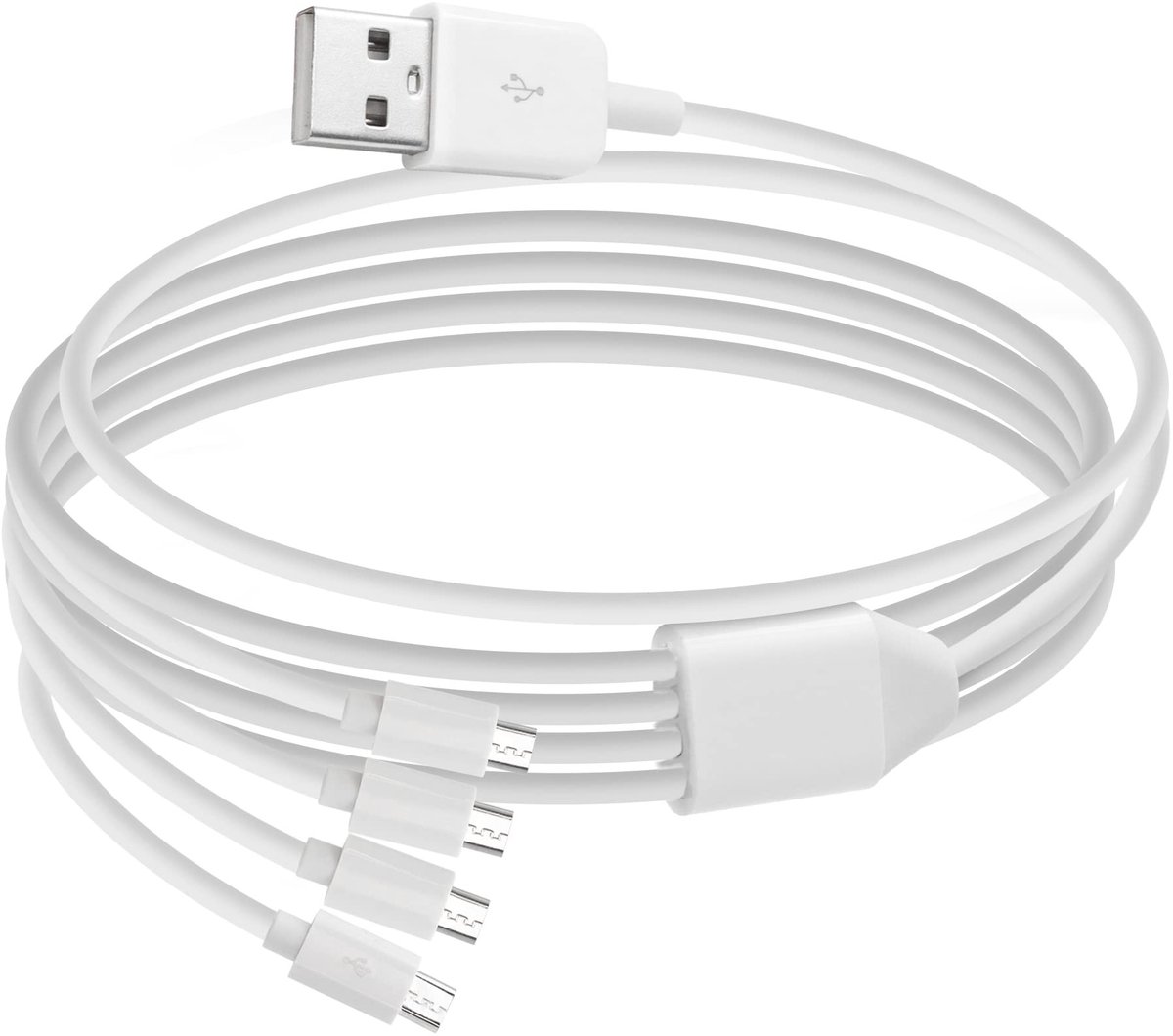 Micro USB 1 naar 4 Laadkabel 1.5m - Snelle Dataoverdracht voor Meerdere Apparaten