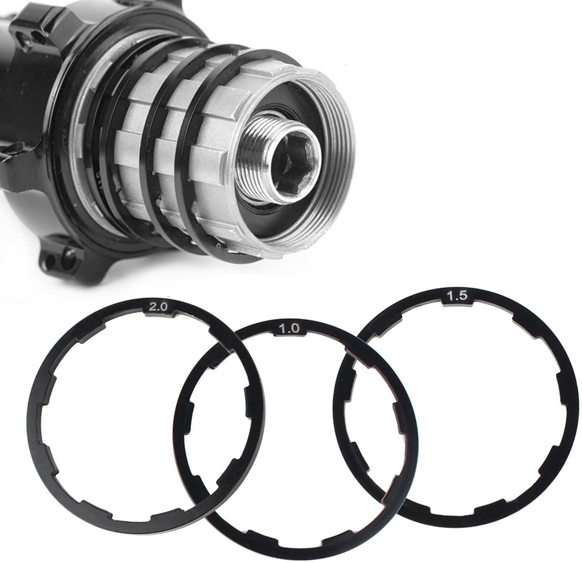 Spacer Ring Set voor Fiets Cassette - 3 Stuks Aluminium - 1mm, 1.5mm, 2mm - Voor Mountainbike en Racefiets