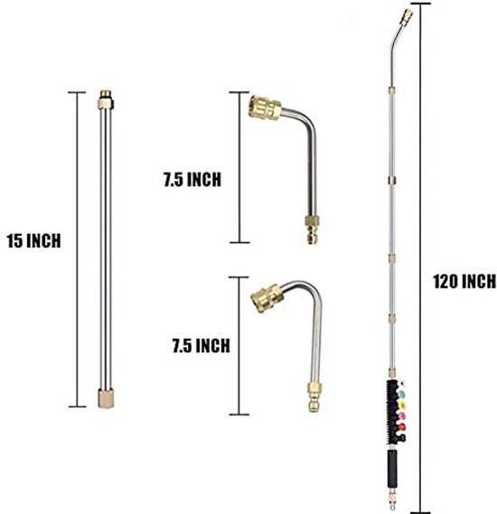 Smoakez - Telescopische Hogedrukreiniger Accessoires - 8-delige Set met 6 Spruitstukken - Ideaal voor Schoonmaken - Hogedrukreiniger Accessoires - ... van Smoakez — afbeelding 5