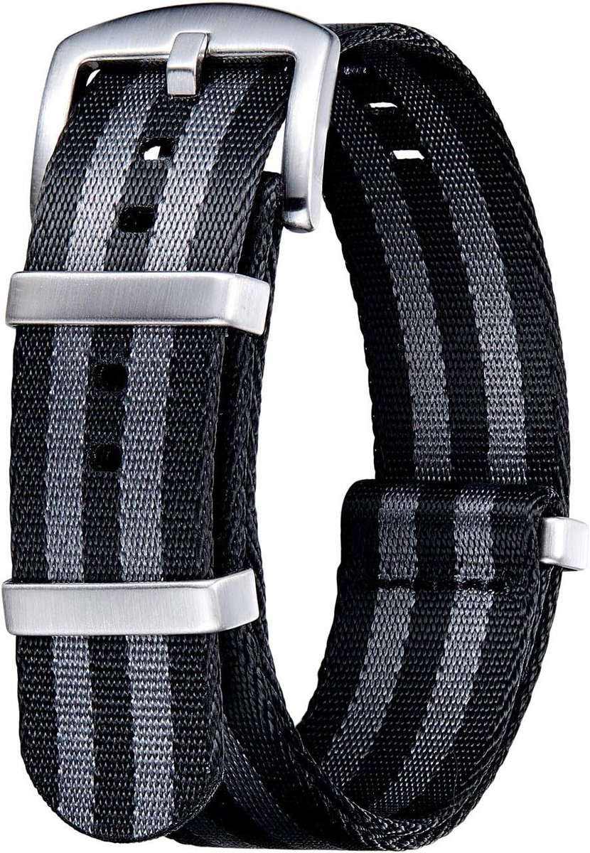 Militaire Nylon Vervangende Horlogeband met Roestvrijstalen Gesp voor Heren en Dames - Verkrijgbaar in 20 Kleuren en 18mm, 20mm, 22mm, 24mm Maten