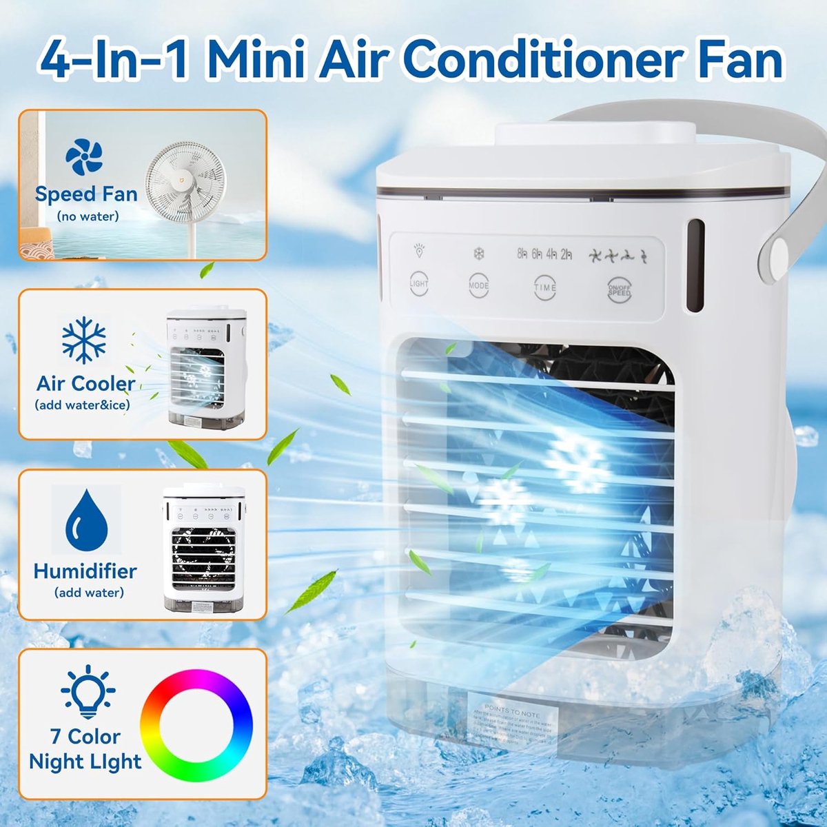 Airco Aircooler 4-in-1 - Draagbare koeling met watervoorraad thumbnail 2