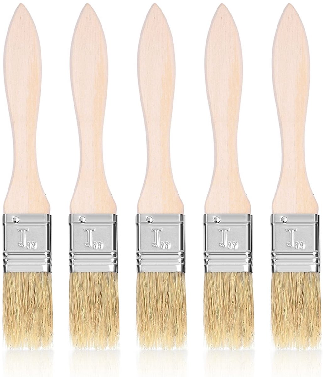 Elzusha - Keukenkwasten Hout - Barbecue en Bakken - Bestand Tegen Hoge Temperatuur - Set van 5 - Perfect Voor Grillen - Voor Bakken en Grillen