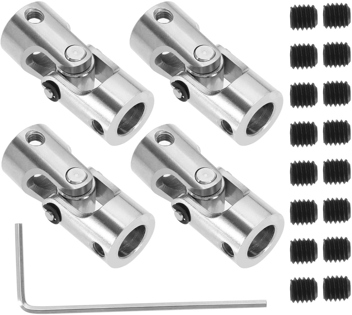 Livia home - 8mm metalen askoppeling - Flexibele koppeling - Voor modelauto's en robots - 4 stuks - Inclusief schroeven en moersleutel - Hoogwaardige