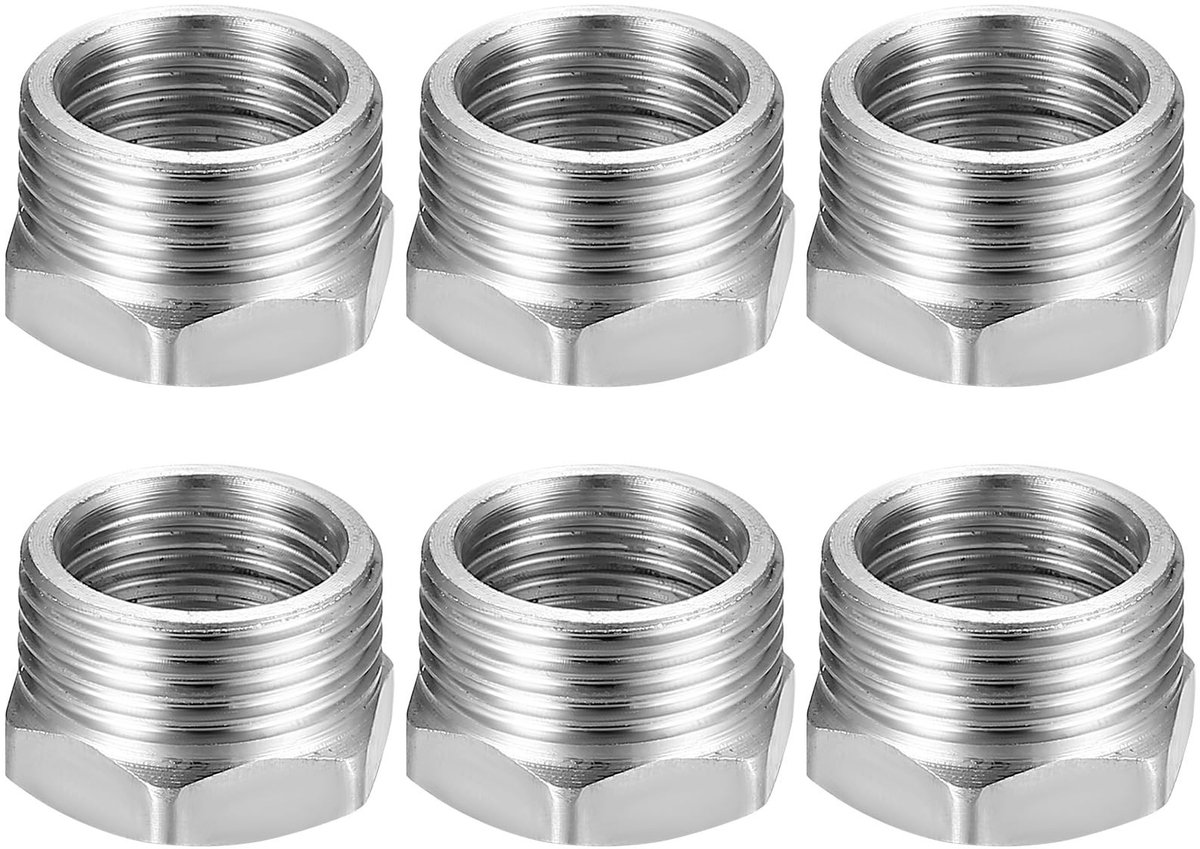 Dailygoods - 3/4 tot 1/2 Inch Reducer Adapters - Draad Adapters - Duurzaam en Corrosiebestendig - Type B - Verloopstukken - Geschikt voor diverse toep