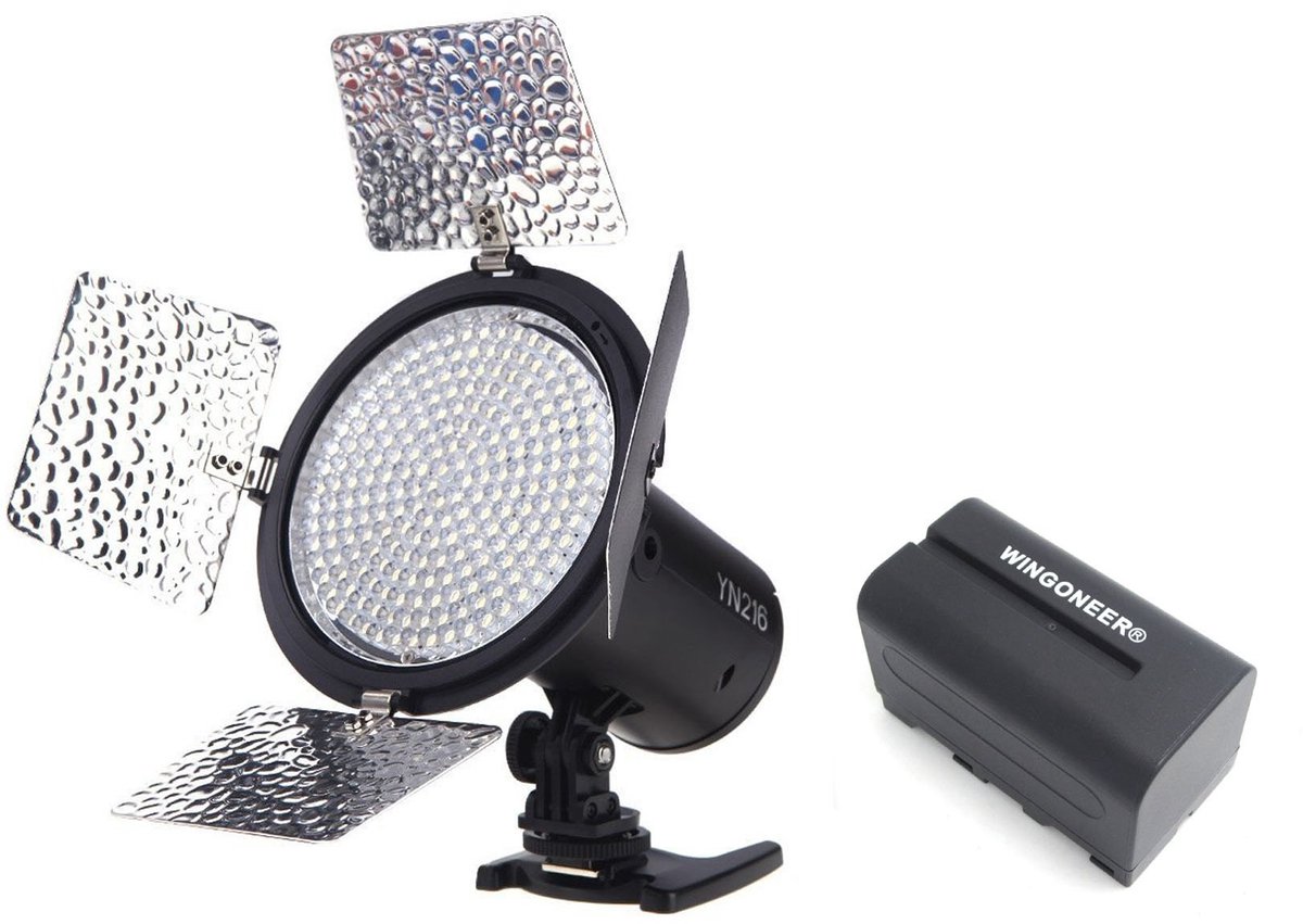Dailygoods - LED-videolamp - Professionele verlichting - Inclusief batterij en oplader - 5500K kleurtemperatuur - Geschikt voor DSLR-camera's - Ideaal