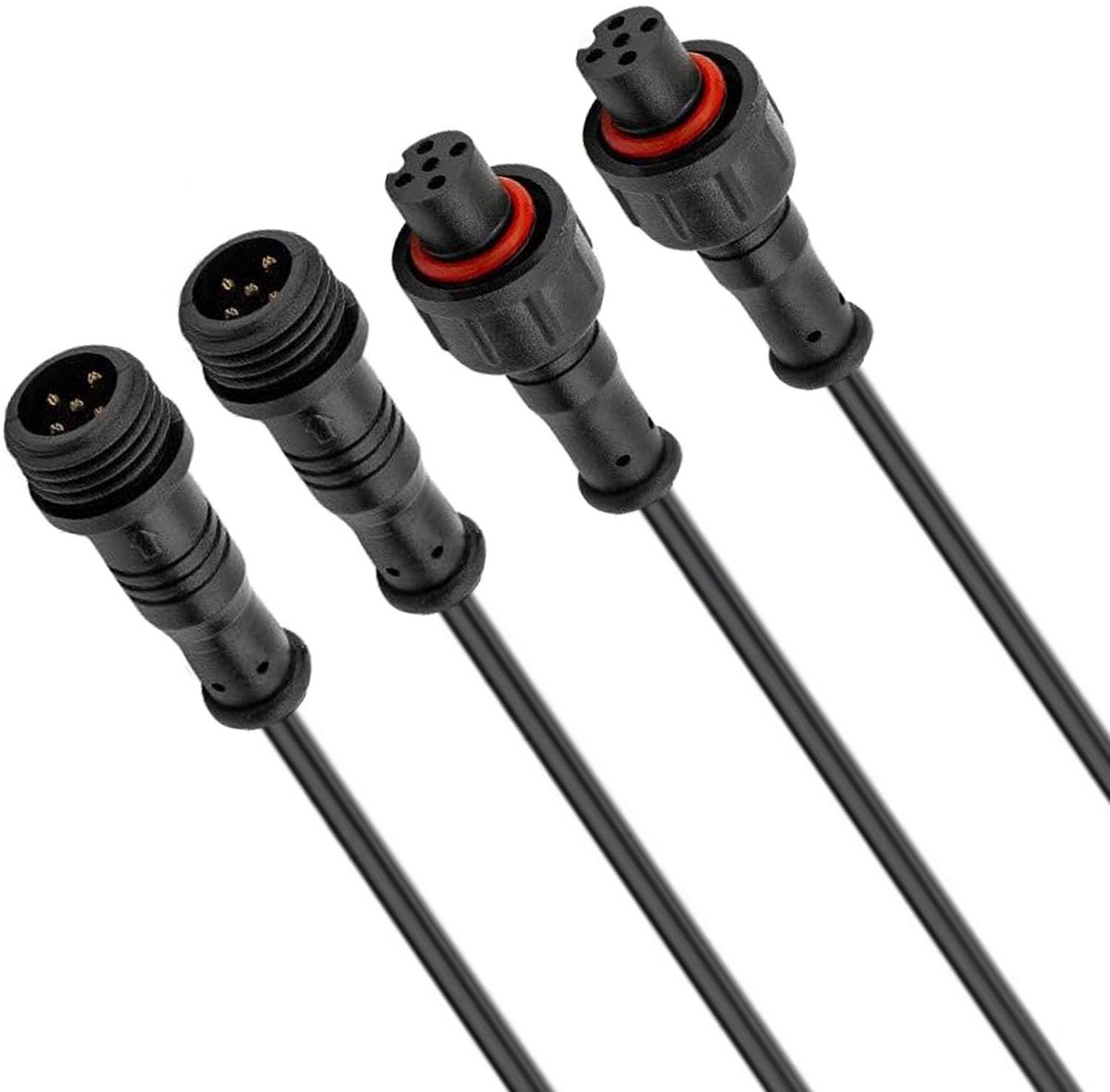 5-Pin Waterdichte Stekker met 20cm Verlengkabel voor Auto, Boot en LED Verlichting