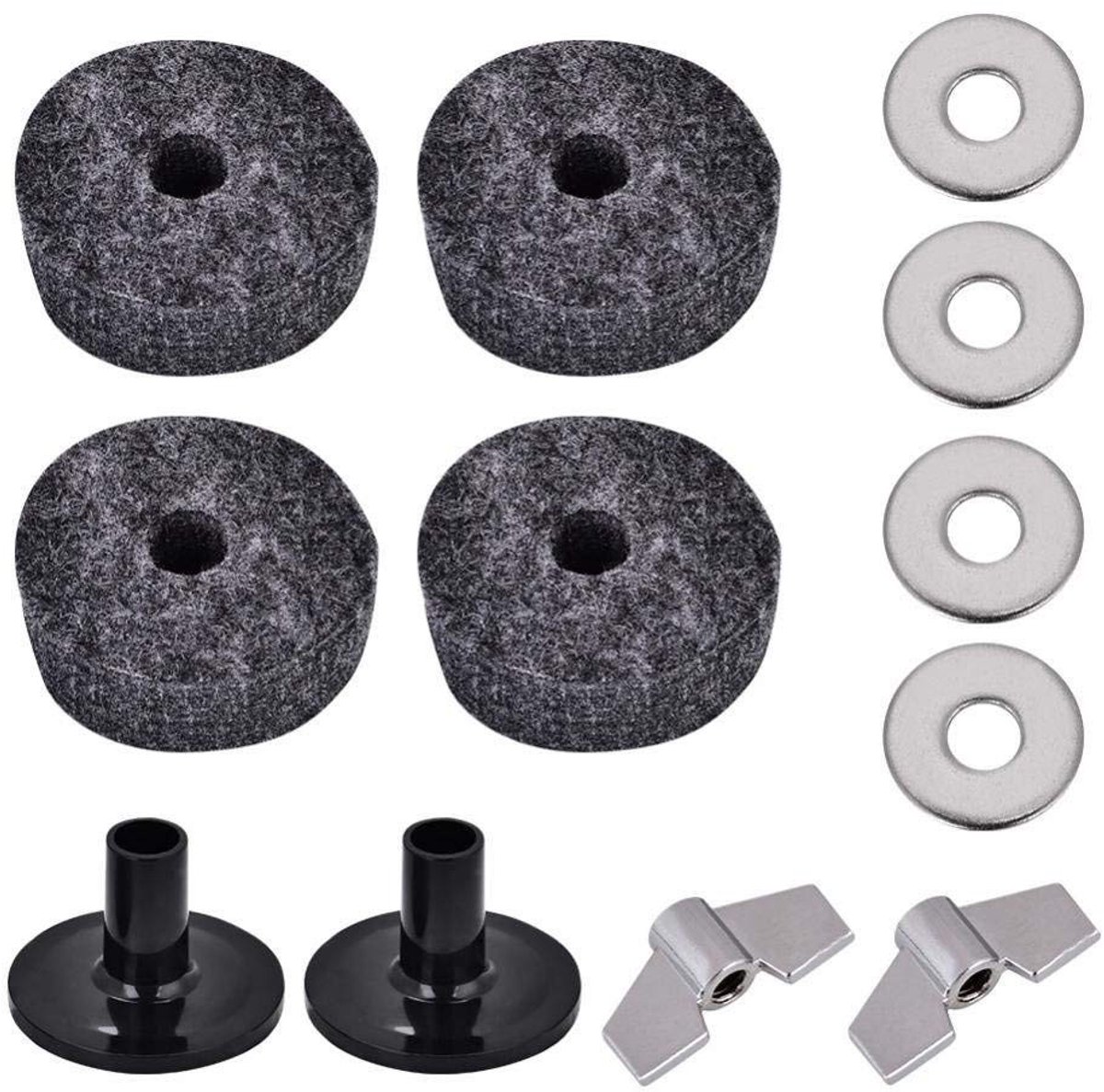 Jhubersproducts - Cymbal Vervangende Accessoires - Hi-Hat Koppeling - Duurzaam materiaal - Cymbal Mouwen - Perfect voor Drum Set - Inclusief Noten en