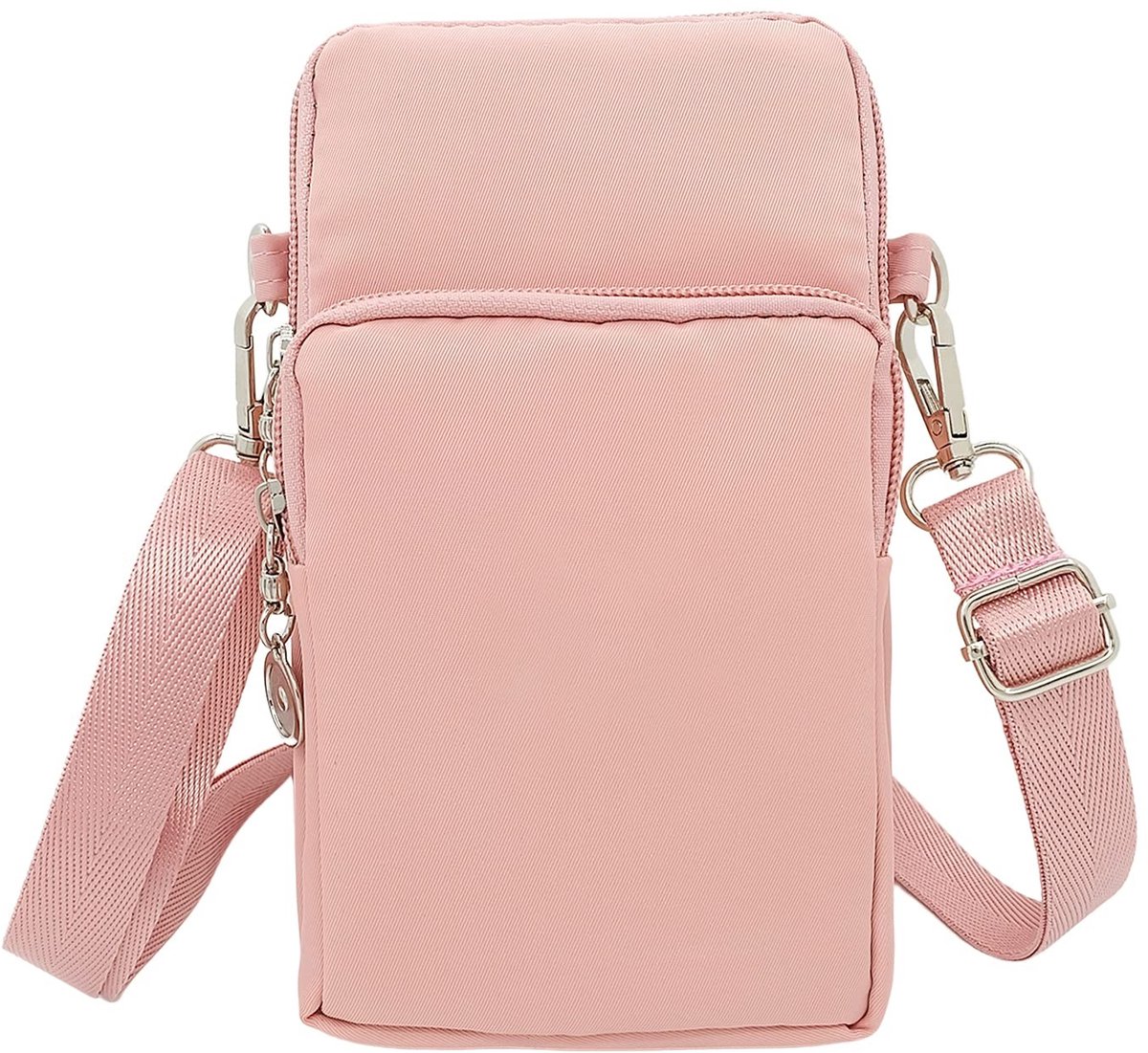 Livia home - Schoudertas - Telefoon - Hoofdtelefoonopening - Roze - Vrouwen - Meisjes - Verstelbare schouderband - Geschikt voor Crossbody en Arm - Ro