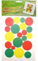 Raamsticker adhesive confetti snippers rood geel groen carnaval 35x50cm