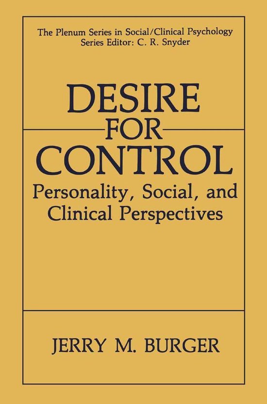 Behavioral Science and Psychology (R0) - Desire for Control - cover