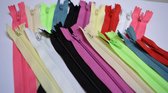 100 Zichtbare Gesloten NYLON RITSEN, Verschillende Maten, Verschillende Kleuren, RANDOM MIX