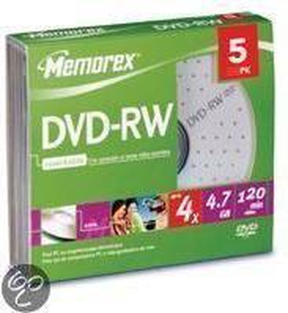 Memorex 4X DVD-RW 4.7GB 5 Pack