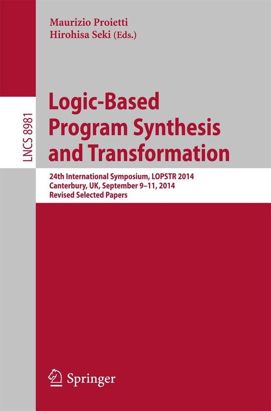 Springer Nature Proceedings Computer Science - Logic-Based P ... - cover