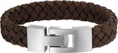 The Jewelry Collection armband - Leer - Staal