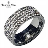 Edelstaal dames ring met zuivere zirkonia steentjes van Tesoro Mio Michel (maat 51, 16,3 mm)