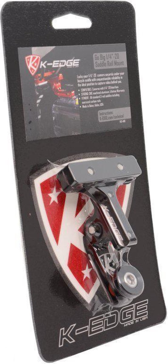 K-Edge Steun K-Edge Go Big Pro Zadel Montage 1/4 20 Inch GoPro Hero Zwart