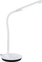 LED Bureaulamp - Trion Polina - 5W - Aanpasbare Kleur - Dimbaar - Rond - Mat Wit - Kunststof - BSE