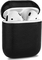 Airpods 2 | Airpods 1 cover case hoesje - leer - AirPods case - Zwart