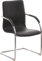 CLP Melina Eetkamerstoel - Bezoekersstoel - Vergaderstoel - Met armleuning - Kunstleer - zwart