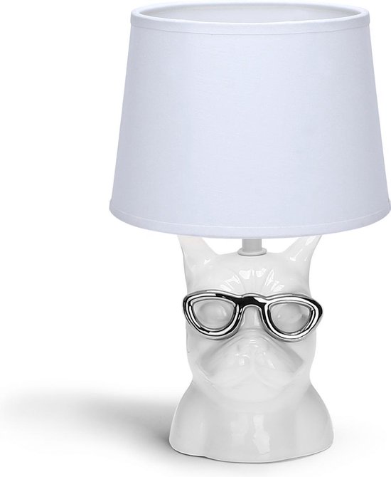 Aigostar Tafellamp Hond - Keramiek - Lamp met kap - H29