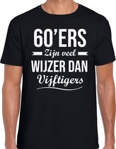 60ers zijn veel wijzer dan vijftigers verjaardags t-shirt zwart voor heren 2XL