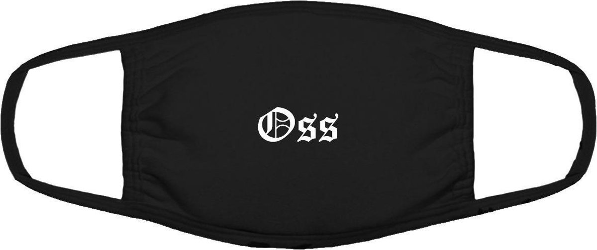 Oss mondkapje | gezichtsmasker | bescherming | bedrukt | logo | Zwart mondmasker van katoen, uitwasbaar & herbruikbaar. Geschikt voor OV