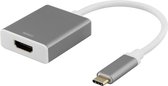 DELTACO USBC-HDMI9, USB-C naar HDMI-adapter, 4096x2160 in 60Hz - ruimtegrijs
