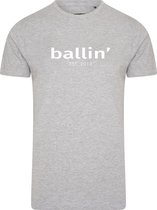 Ballin Est. 2013 - Heren Tee SS Tapered Fit Shirt - Grijs - Maat M