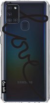 Casetastic Samsung Galaxy A21s (2020) Hoesje - Softcover Hoesje met Design - Written Love Black Print
