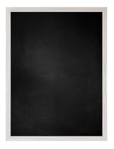 Zwart Krijtbord met Houten Lijst - Wit Eik - 52 x 72 cm - Lijstbreedte: 15 mm - Vlak