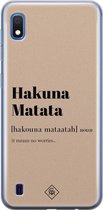 Samsung A10 hoesje siliconen - Hakuna matata | Samsung Galaxy A10 case | Bruin/beige | TPU backcover transparant