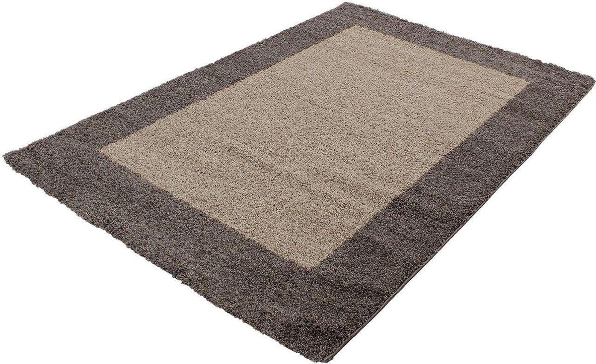 Hoogpolig vloerkleed Life - bruin - taupe - 240x340 cm