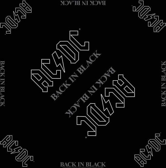 AC/DC - Back In Black Bandana - Zwart