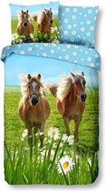Good Morning Horses - Dekbedovertrek - Junior - 120x150 cm + 1 kussensloop 60x70 cm - Multi kleur