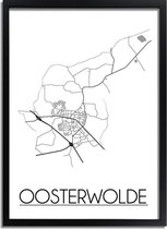 DesignClaud Oosterwolde Plattegrond poster A2 + Fotolijst zwart