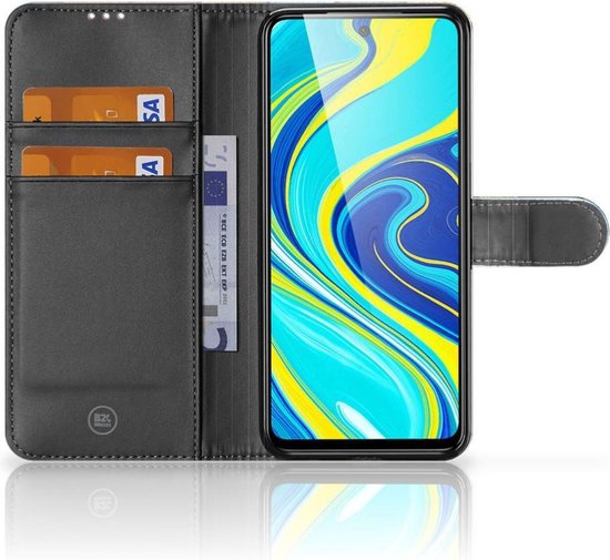 magnétique Cuir PU Protection Etui Housse pour Xiaomi Redmi Note 9 Pro | Note 9S Coque Téléphone Bois De Coeur