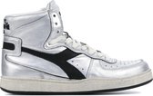 Diadora  Vrouwen Leren Hoge sneakers / Damesschoenen Mi basket used z - Zilver - Maat 39