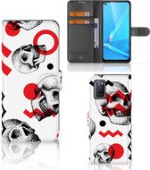 GSM Hoesje OPPO A72 | OPPO A52 Bookstyle Case Skull Red